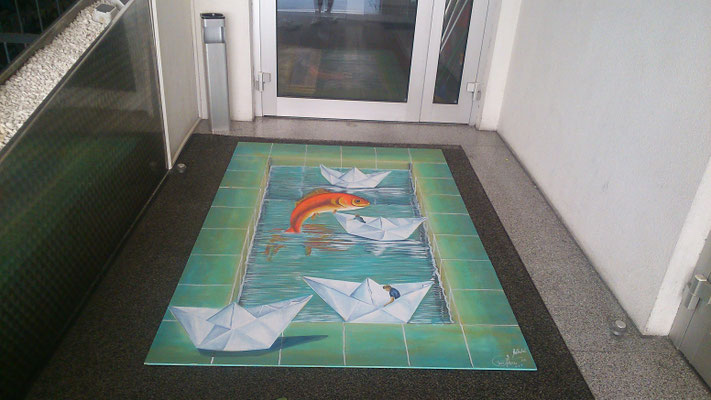 Acryl auf Hartfaserplatte