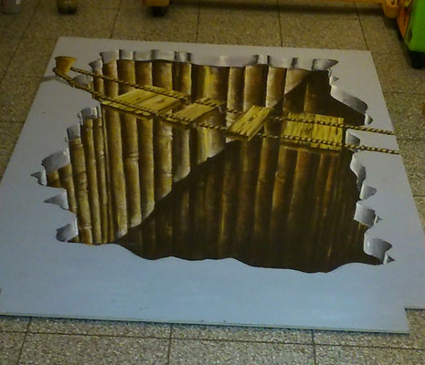 Acryl and Hartfaserplatte, 3D Bodenbild für Lift