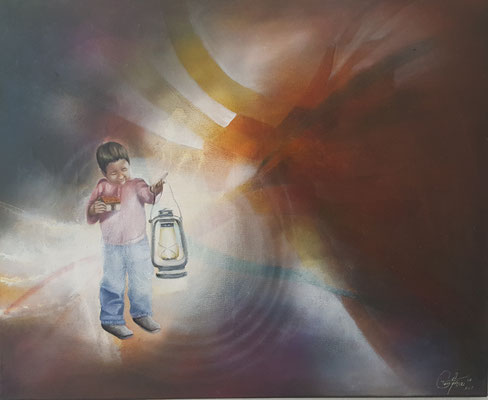 "Hallo Licht", 60 x 50 cm, Öl auf Leinwand, 2018