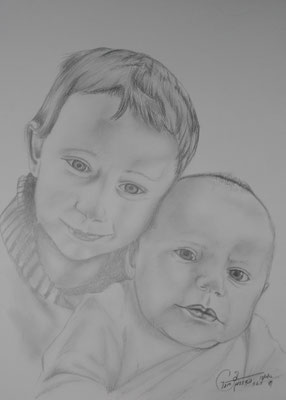 Bleistiftzeichnung auf Papier