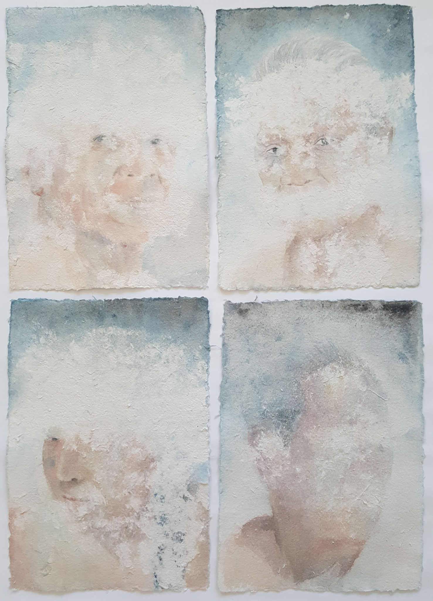 Des-aparecidos XIX, 2018, Polyptichon á 20 x 30 cm, Aquarell on paper