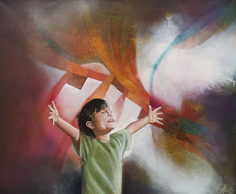 "Hallo Licht", 60 x 50 cm, Öl auf Leinwand, 2018