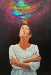 Muse, aus der Serie "Stille Posie", 2019, 70 x 100, Öl auf Leinwand